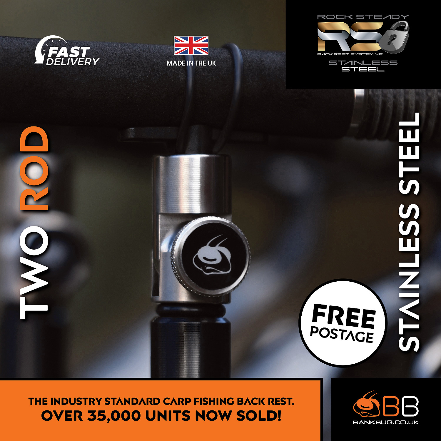 ROCK STEADY BACK REST SYSTEM V2 STAINLESS STEEL