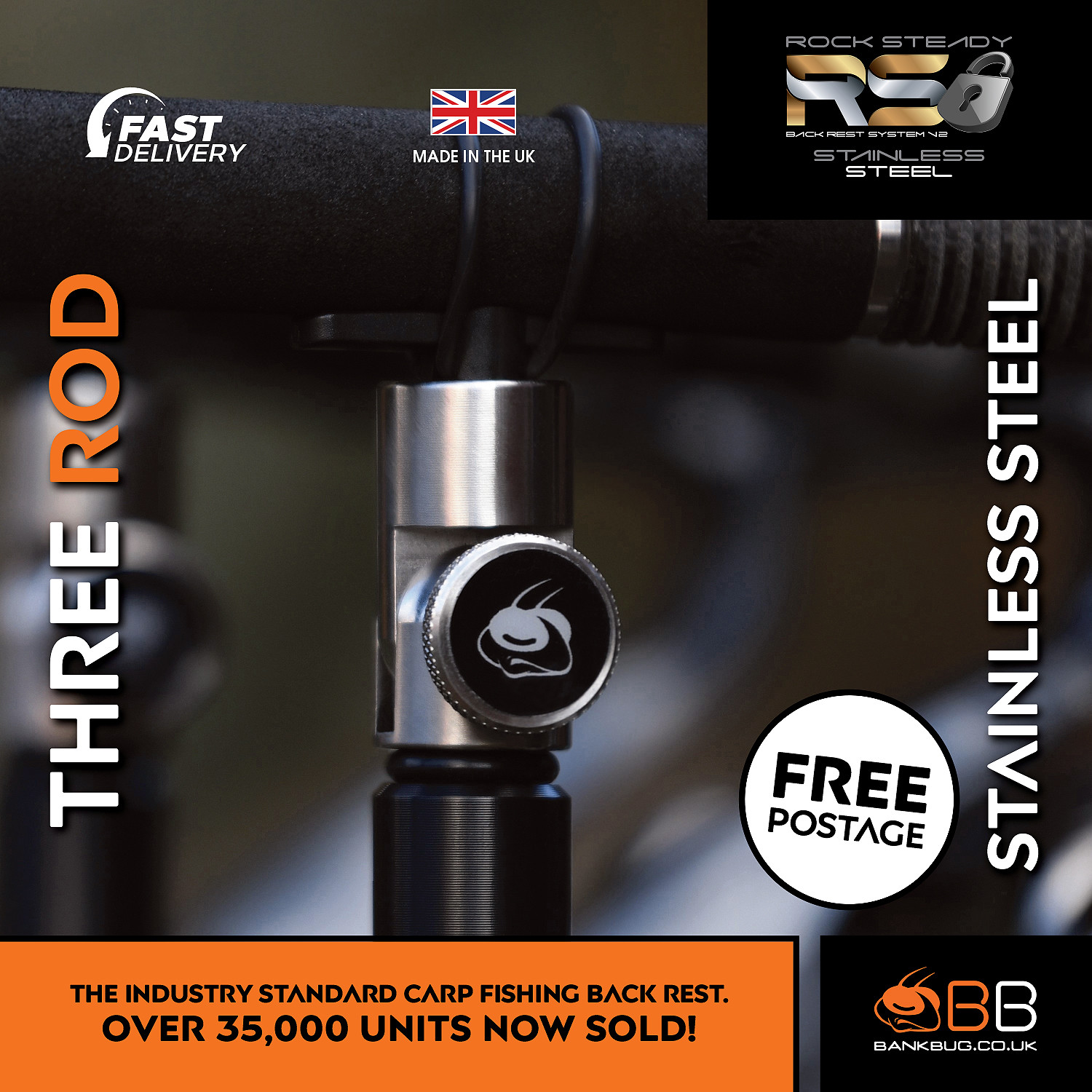 ROCK STEADY BACK REST SYSTEM V2 STAINLESS STEEL