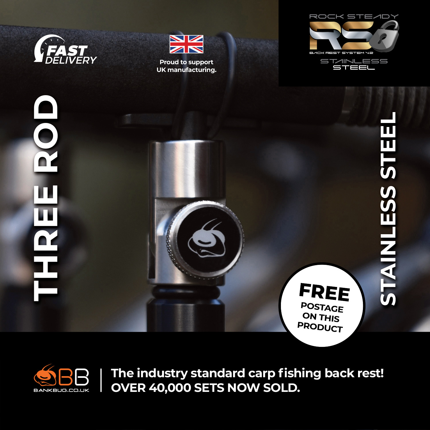 ROCK STEADY BACK REST SYSTEM V2 STAINLESS STEEL