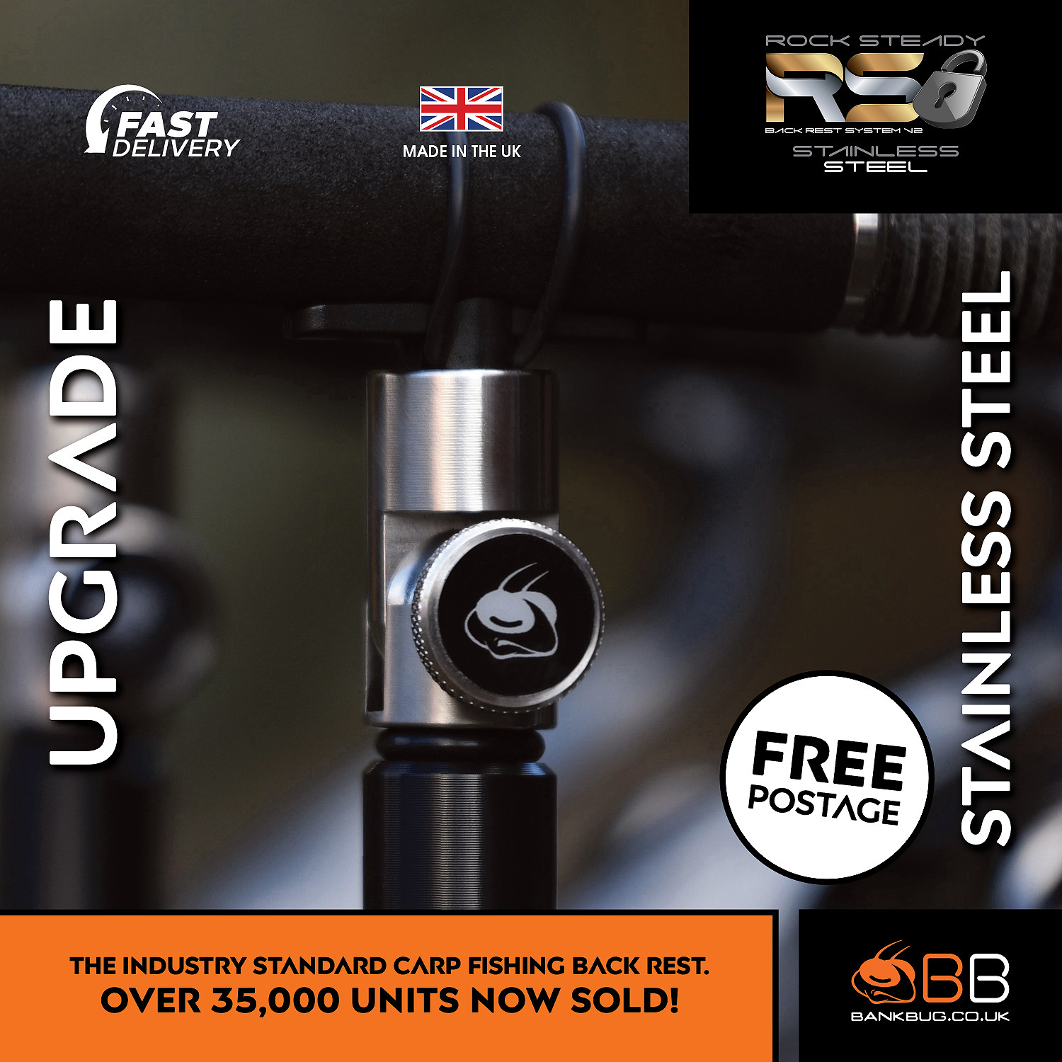 ROCK STEADY BACK REST SYSTEM V2 STAINLESS STEEL