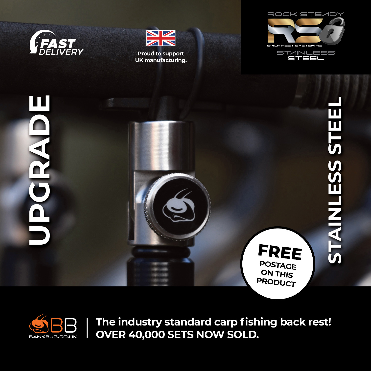 ROCK STEADY BACK REST SYSTEM V2 STAINLESS STEEL